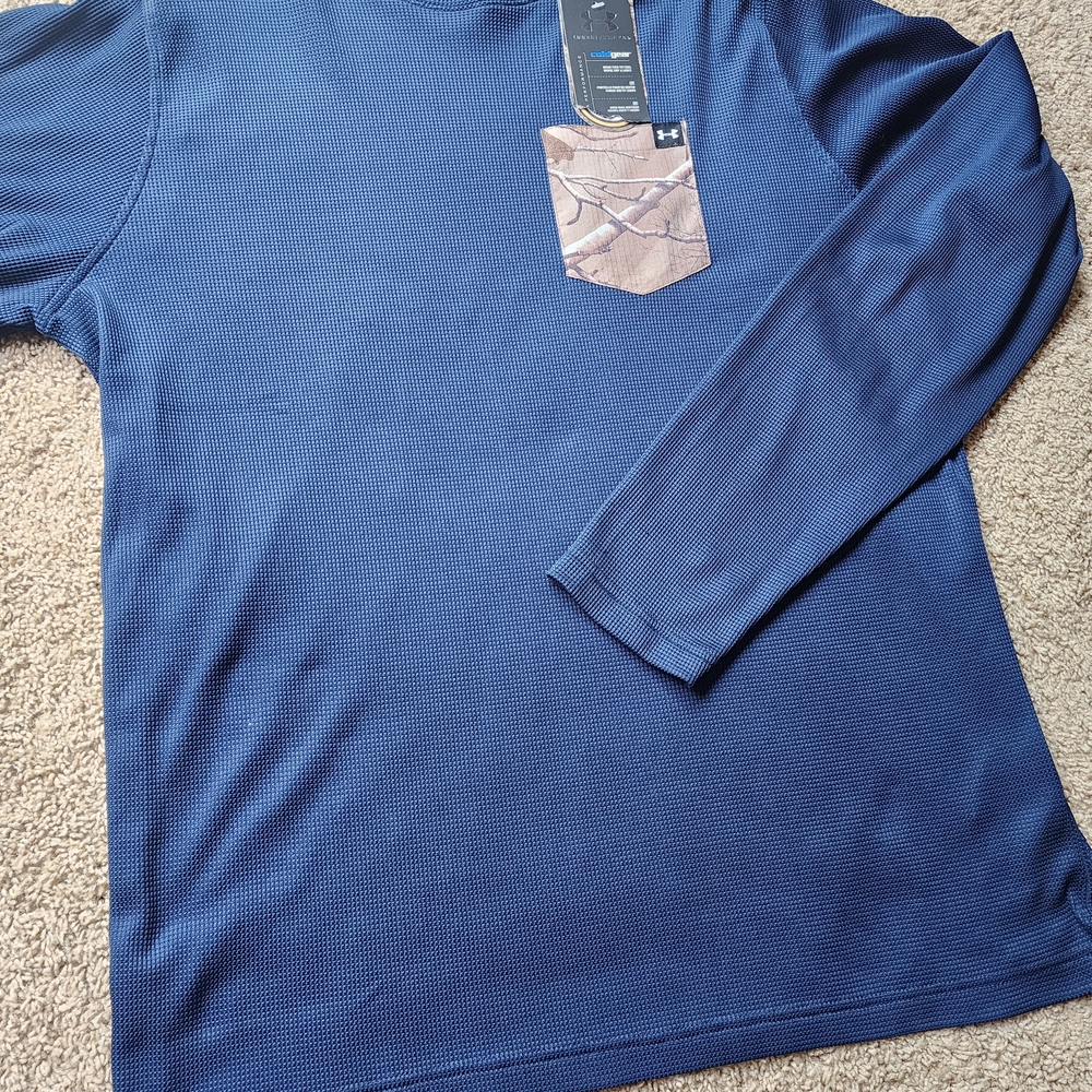 Under Armour Blue Long Sleeve Men New Nwt Tags Camo Thermal 2xl